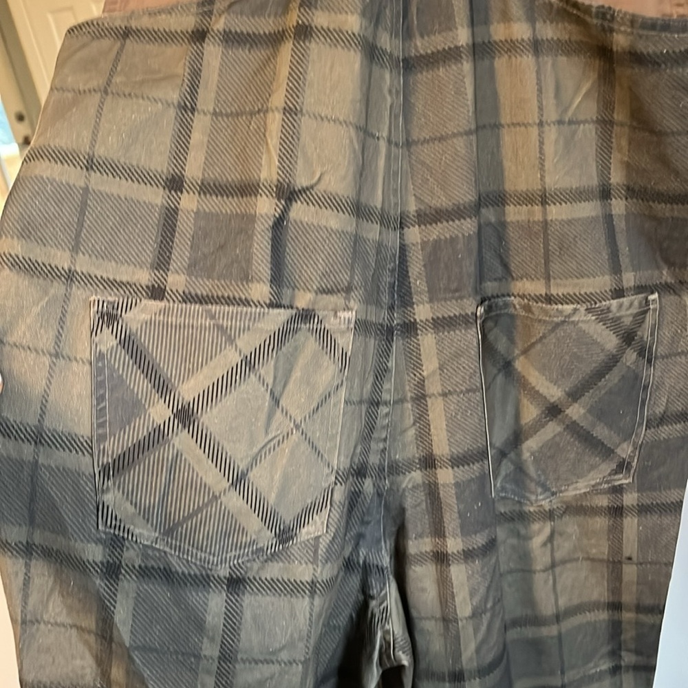 Weworewhat Danielle Bernstein Basic Green Plaid Overalls Size XS - Picture 6 of 12